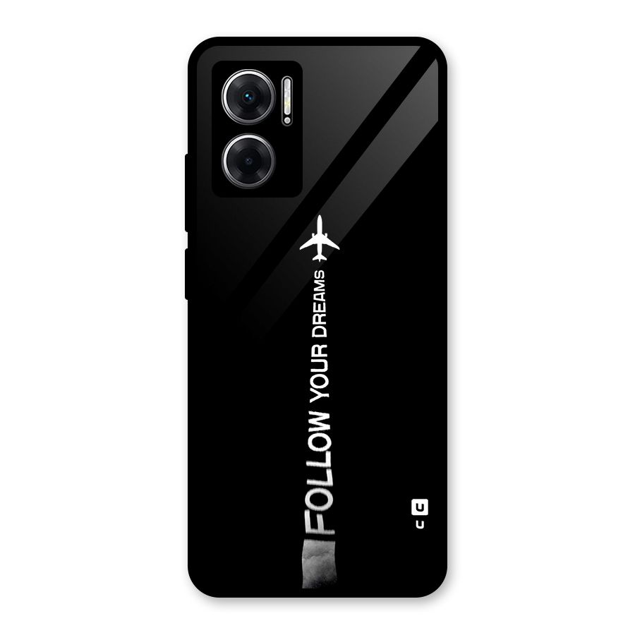 Follow Your Dream Glass Back Case for Redmi 11 Prime 5G