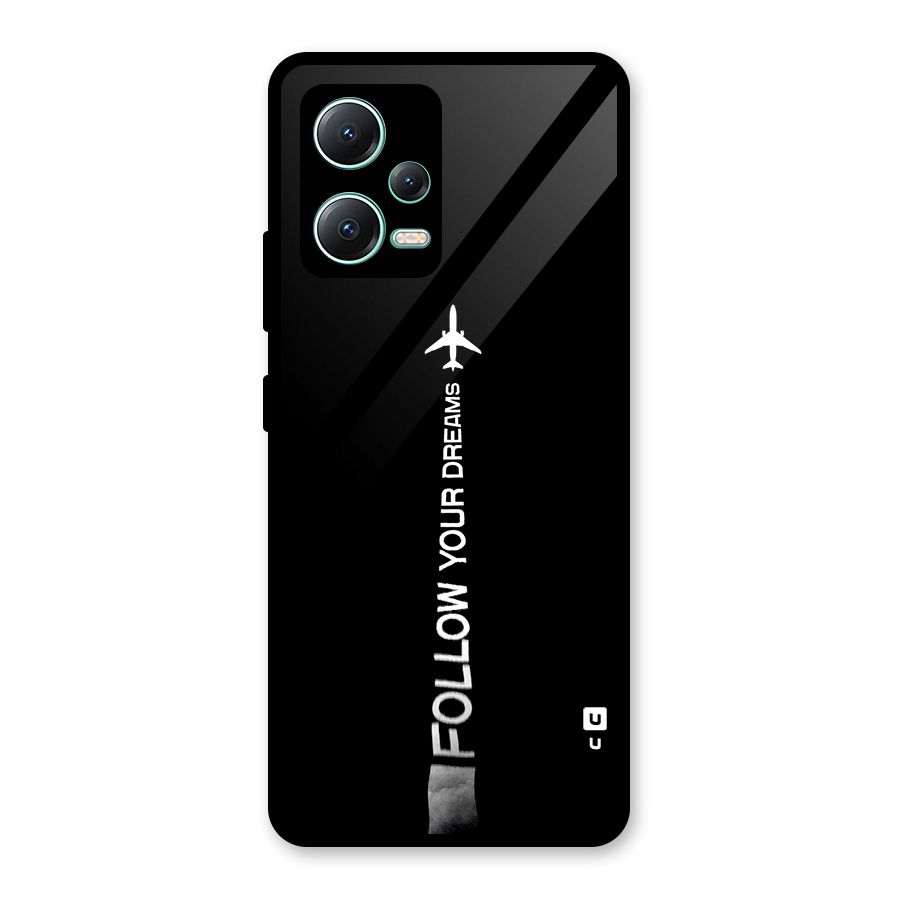 Follow Your Dream Glass Back Case for Redmi Note 12 5G