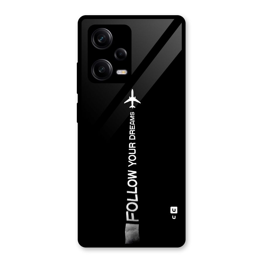 Follow Your Dream Glass Back Case for Redmi Note 12 Pro