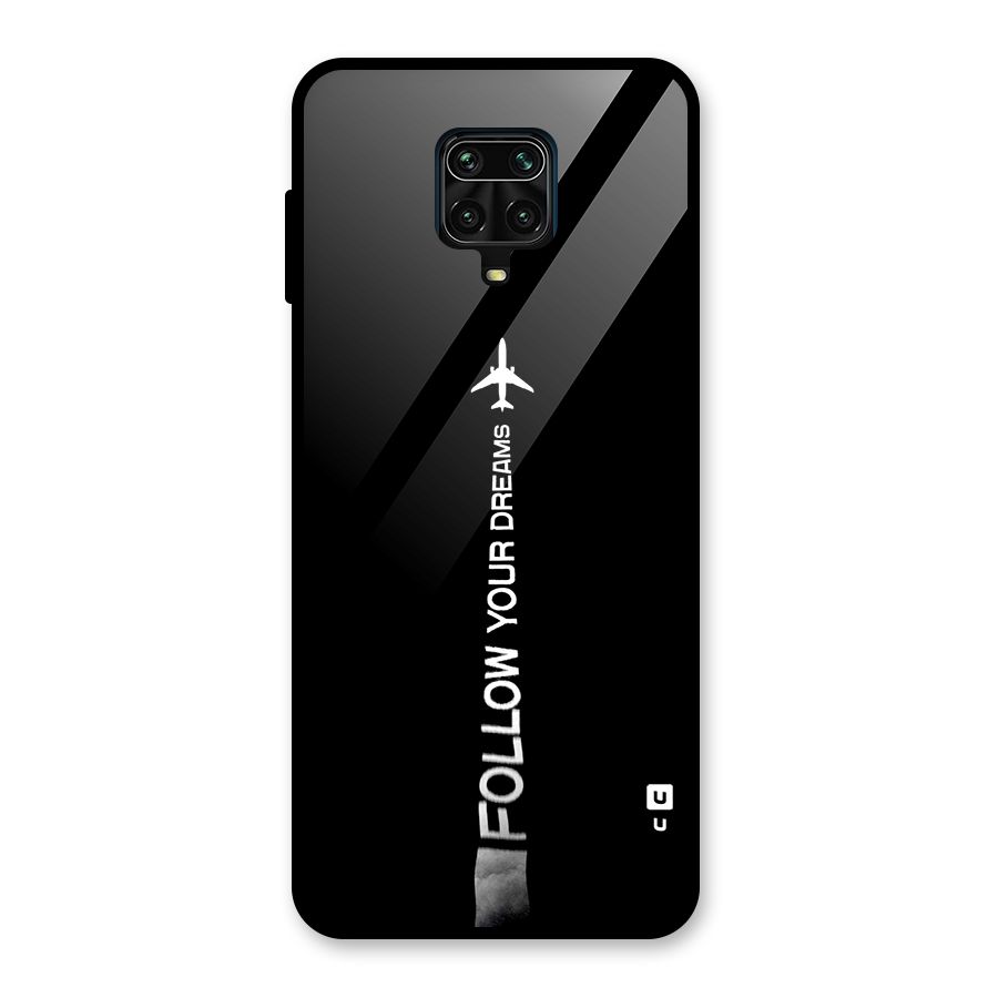 Follow Your Dream Glass Back Case for Redmi Note 9 Pro