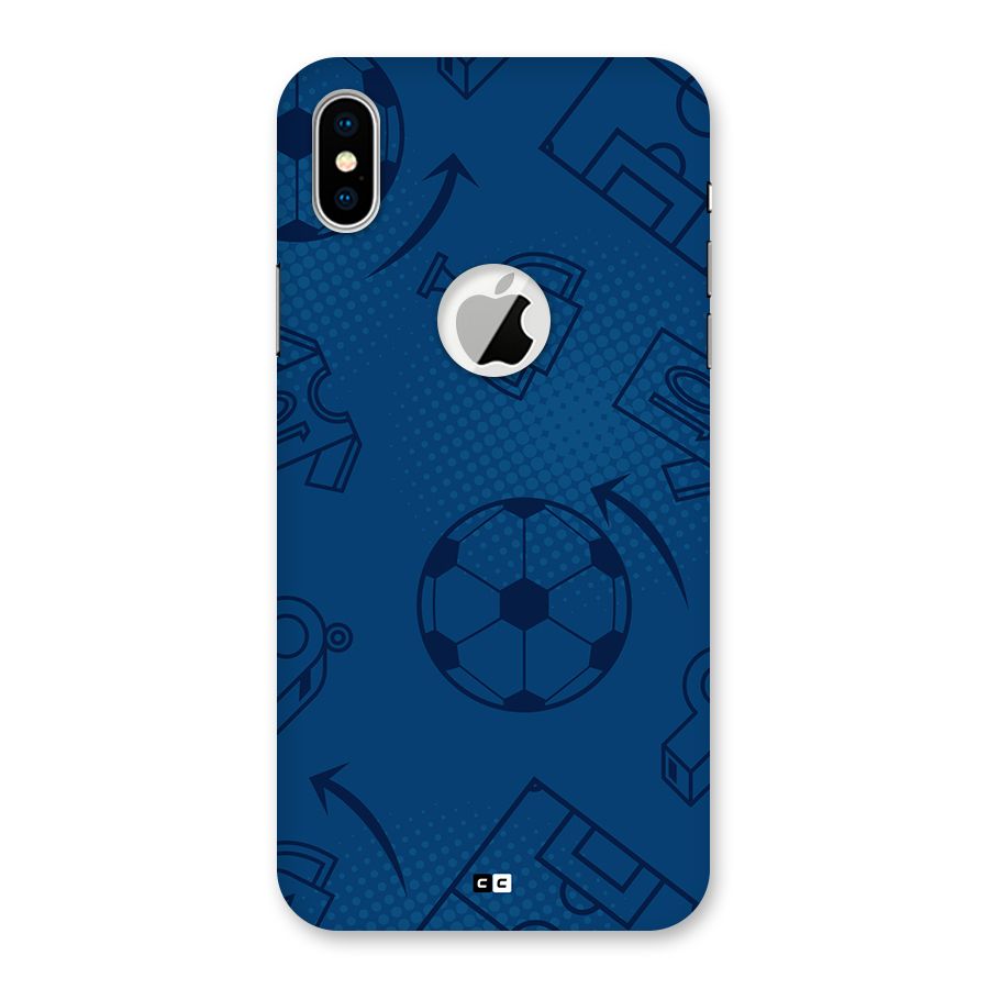 Football Texture Back Case for iPhone XS Logo Cut