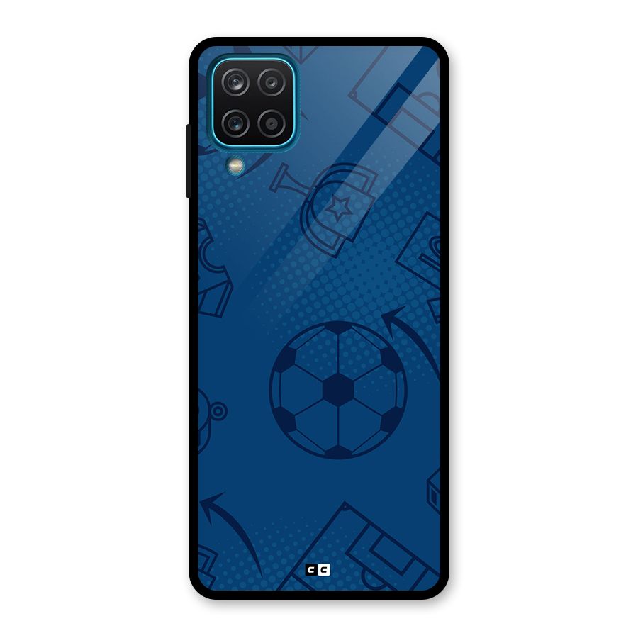 Football Texture Glass Back Case for Galaxy A12