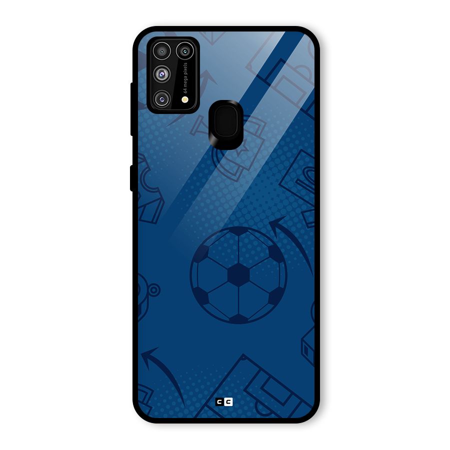 Football Texture Glass Back Case for Galaxy M31