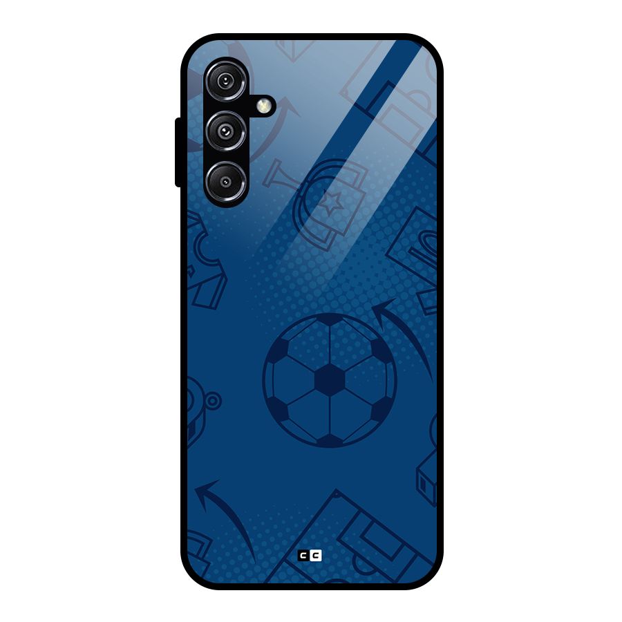 Football Texture Glass Back Case for Galaxy M34 5G