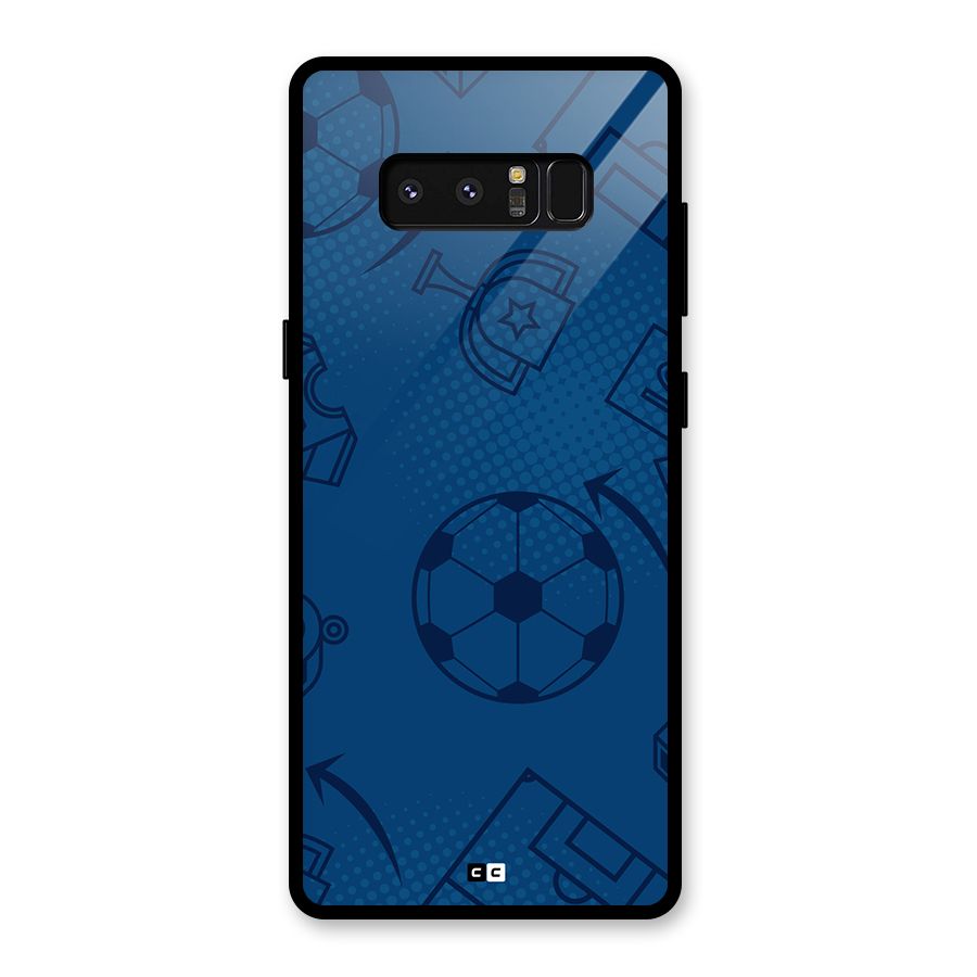 Football Texture Glass Back Case for Galaxy Note 8