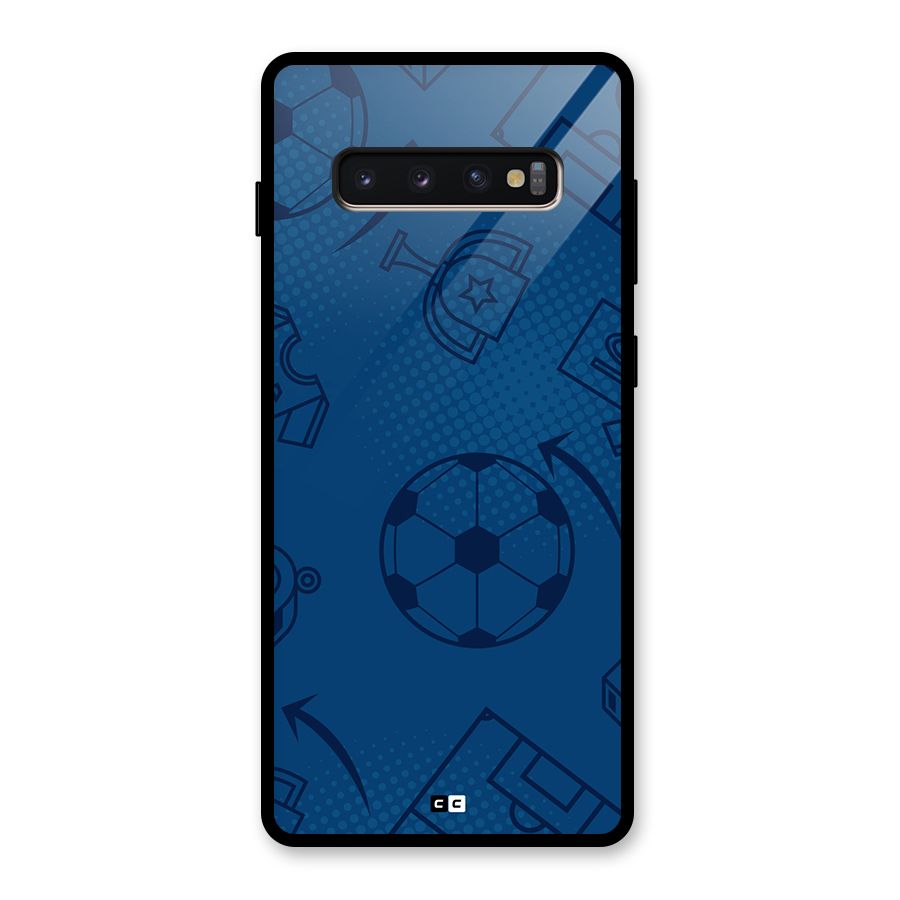 Football Texture Glass Back Case for Galaxy S10 Plus