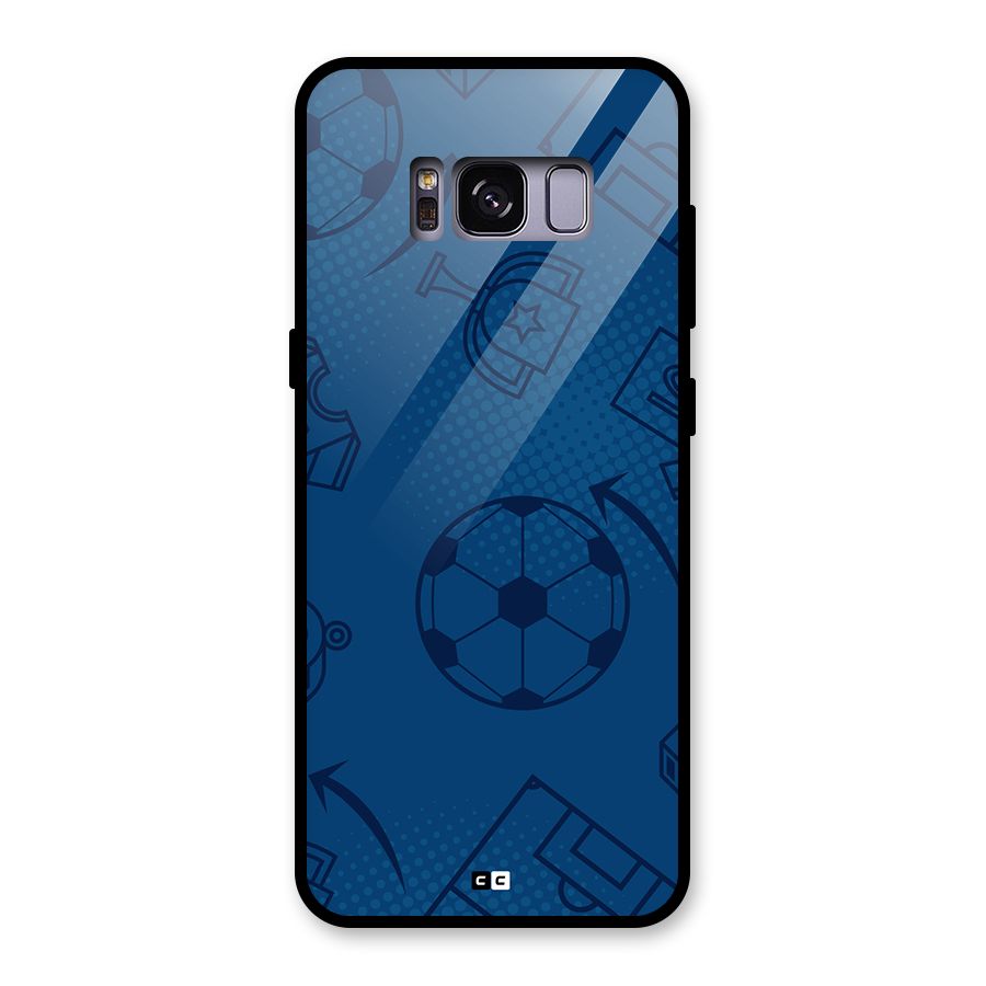 Football Texture Glass Back Case for Galaxy S8