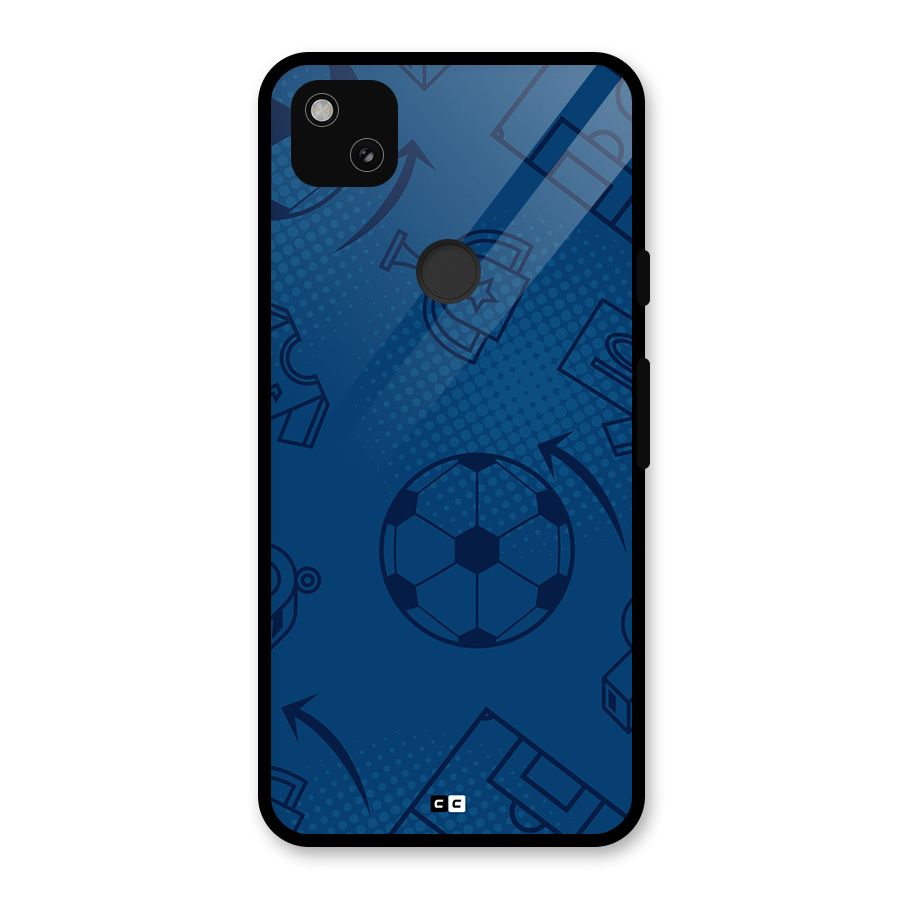 Football Texture Glass Back Case for Google Pixel 4a