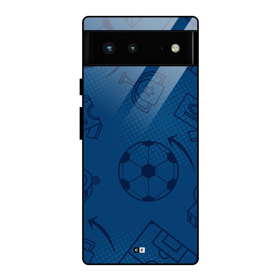 Football Texture Glass Back Case for Google Pixel 6