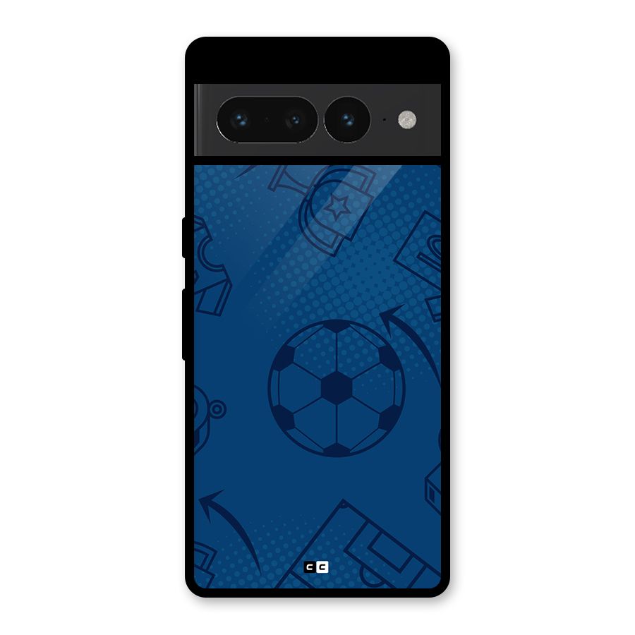 Football Texture Glass Back Case for Google Pixel 7 Pro