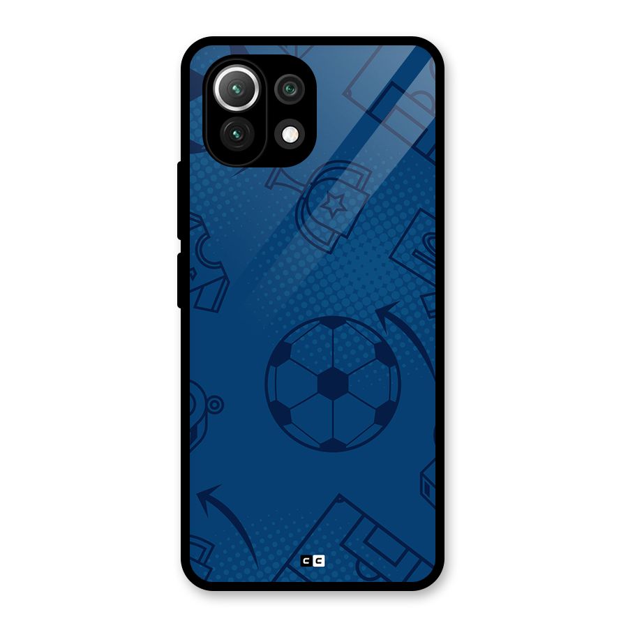 Football Texture Glass Back Case for Mi 11 Lite NE 5G