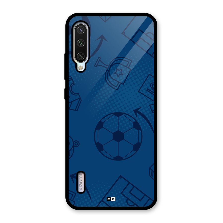 Football Texture Glass Back Case for Mi A3