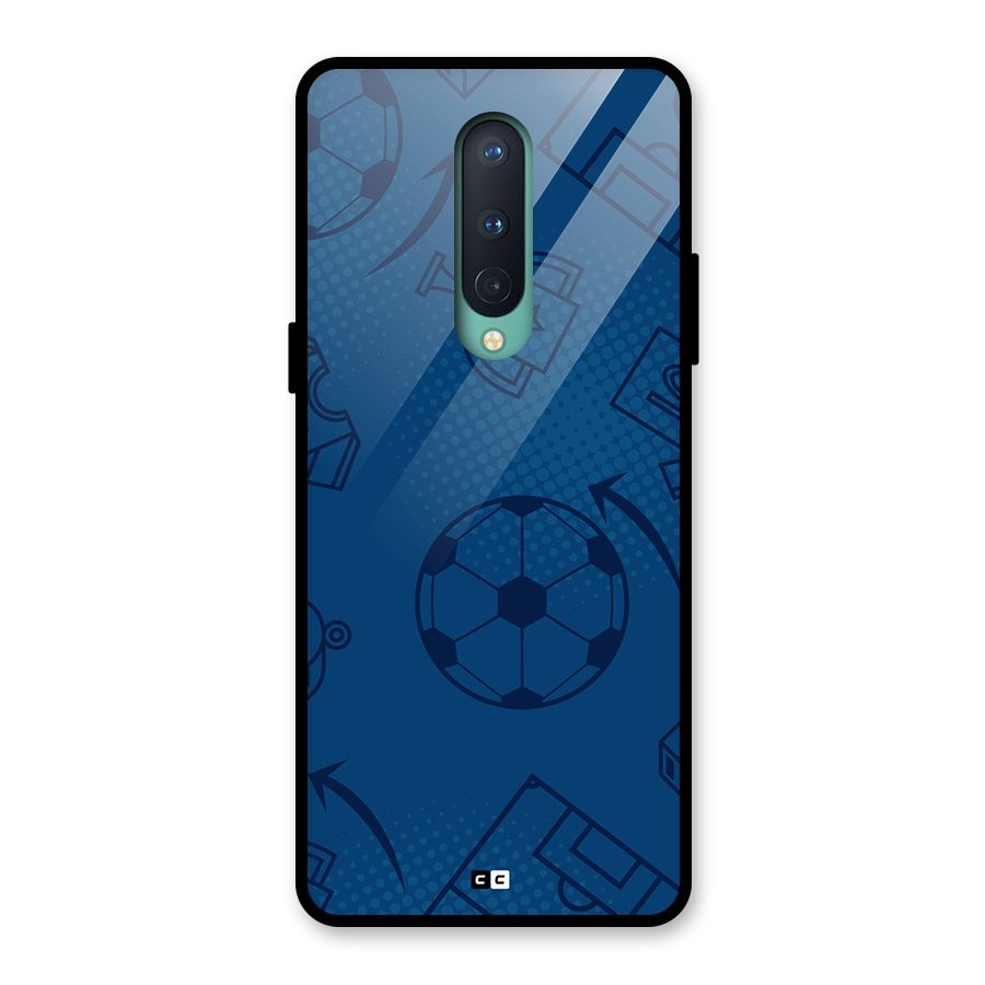 Football Texture Glass Back Case for OnePlus 8