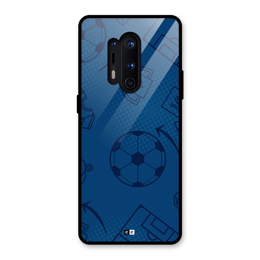 Football Texture Glass Back Case for OnePlus 8 Pro
