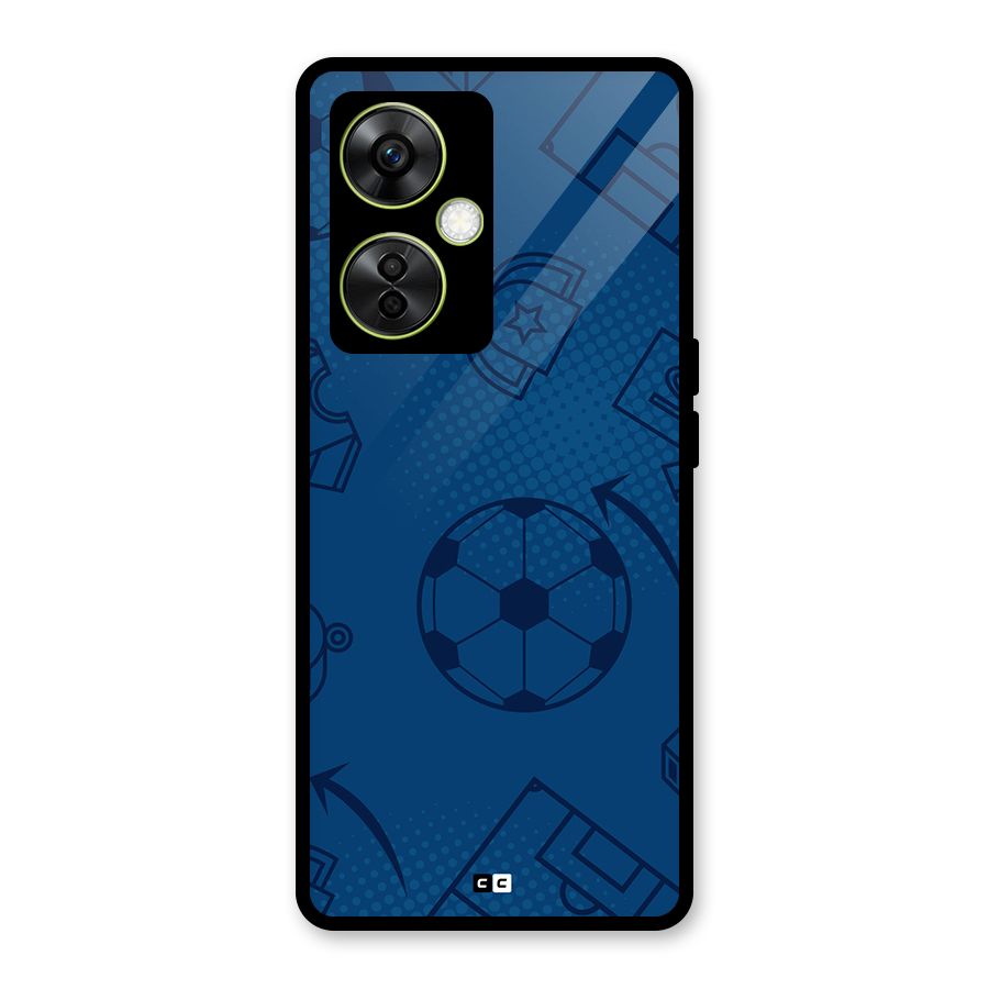 Football Texture Glass Back Case for OnePlus Nord CE 3 Lite