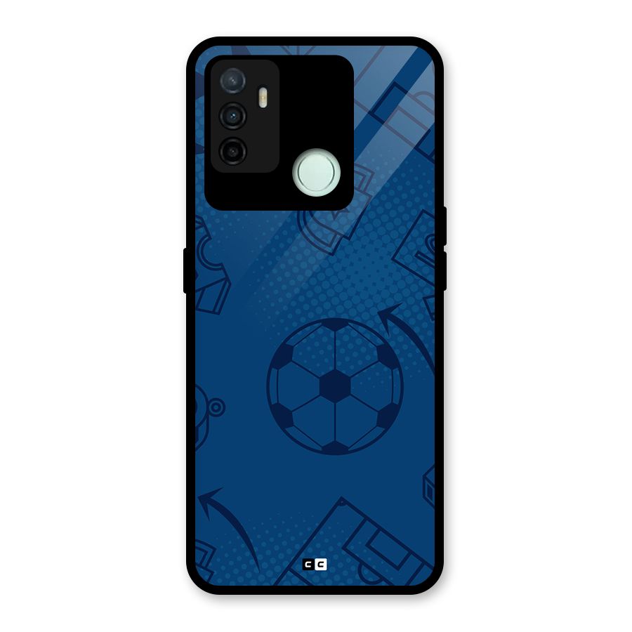 Football Texture Glass Back Case for Oppo A53
