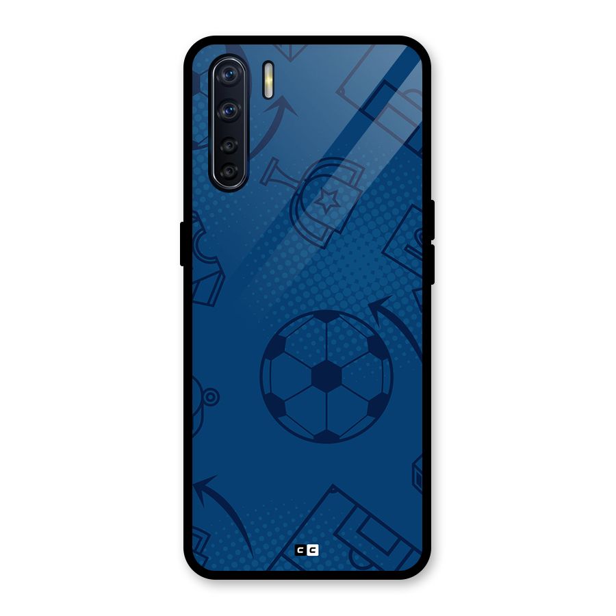 Football Texture Glass Back Case for Oppo F15