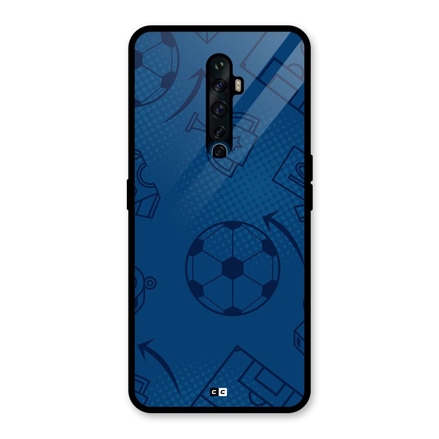 Football Texture Glass Back Case for Oppo Reno2 F