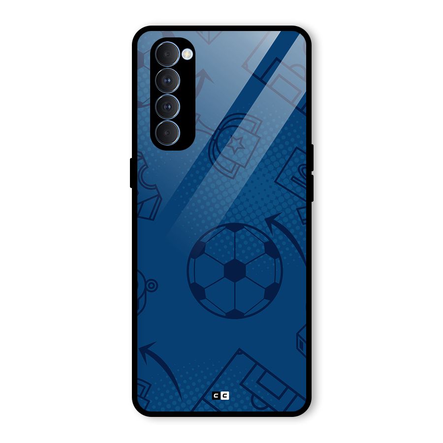Football Texture Glass Back Case for Oppo Reno4 Pro