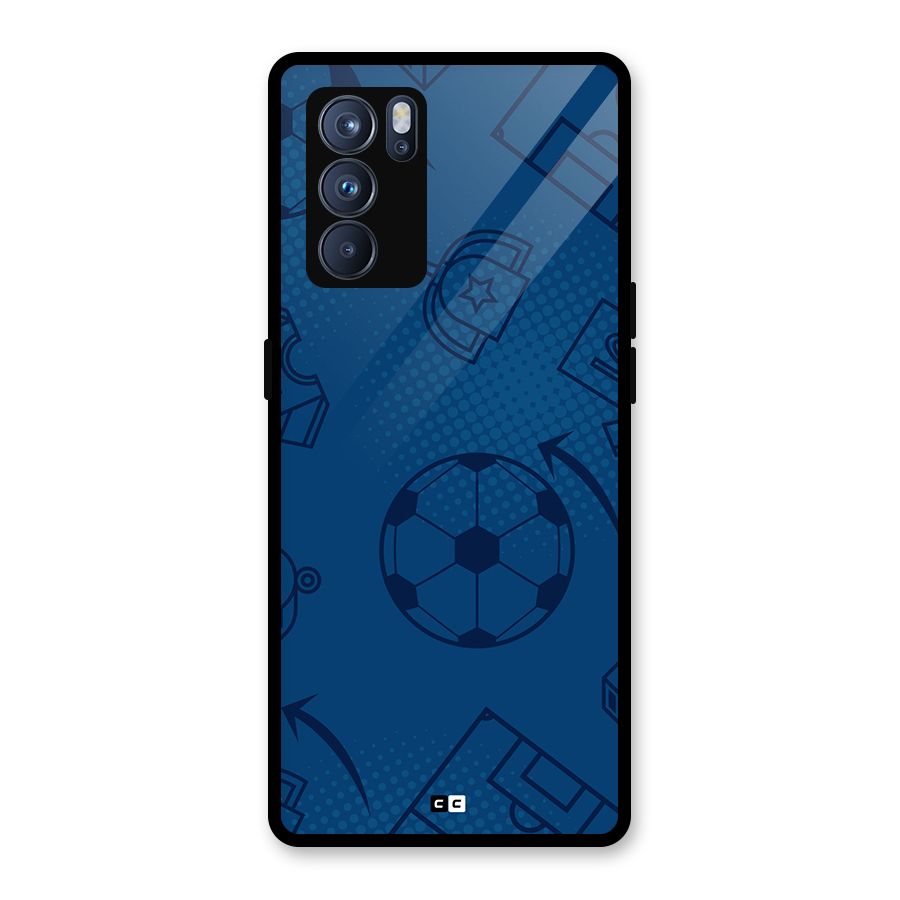 Football Texture Glass Back Case for Oppo Reno6 Pro 5G