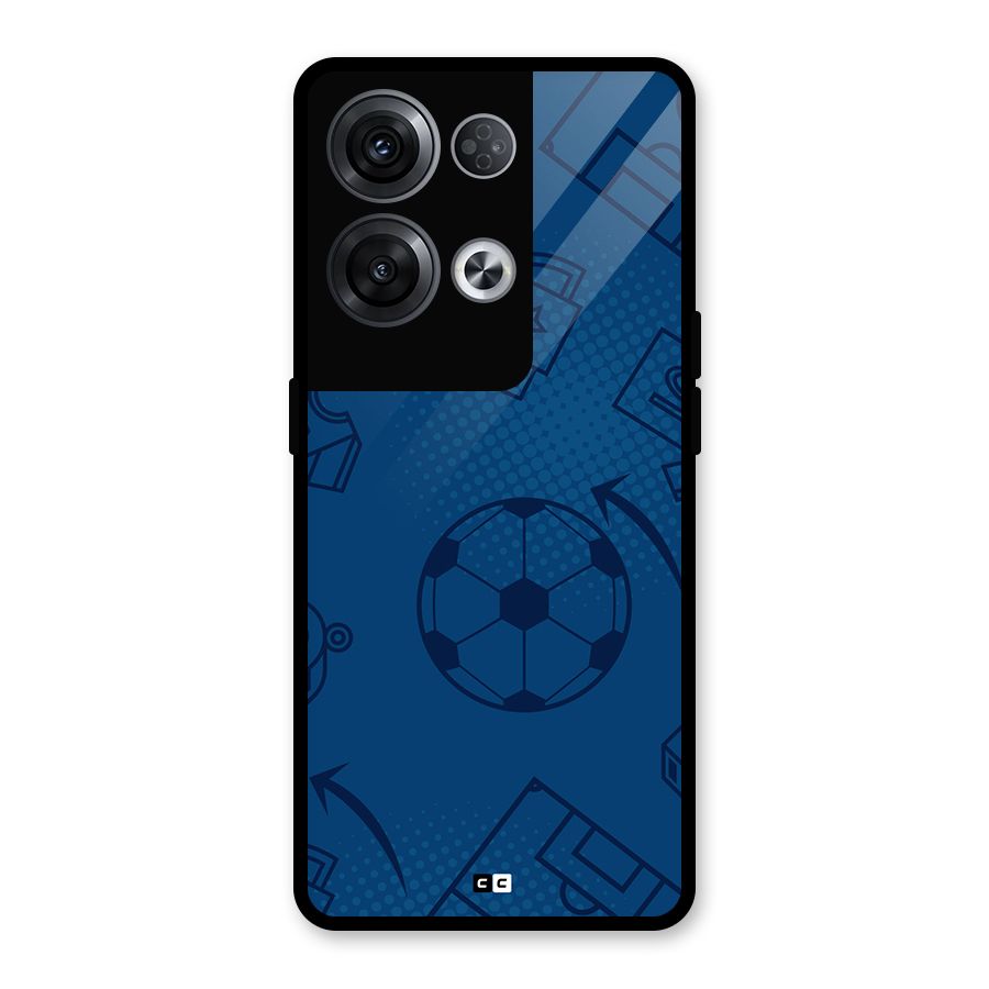 Football Texture Glass Back Case for Oppo Reno8 Pro 5G