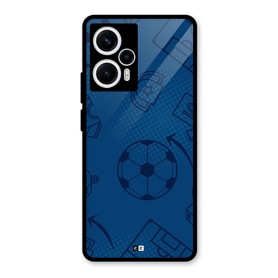 Football Texture Glass Back Case for Poco F5