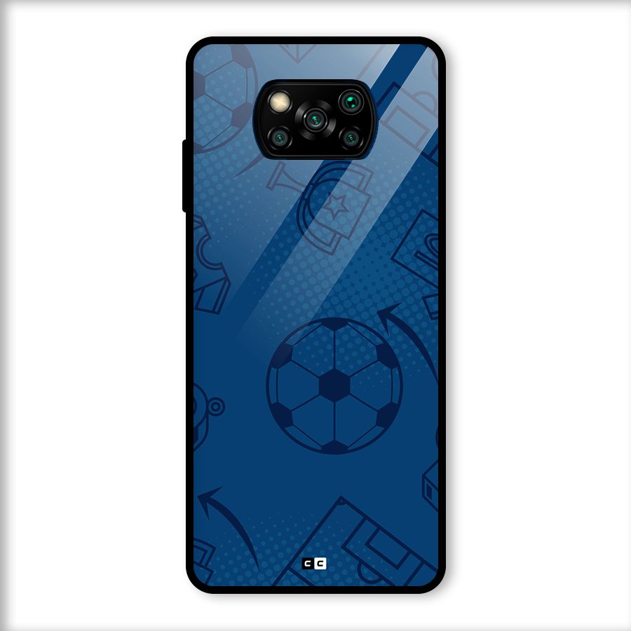 Football Texture Glass Back Case for Poco X3