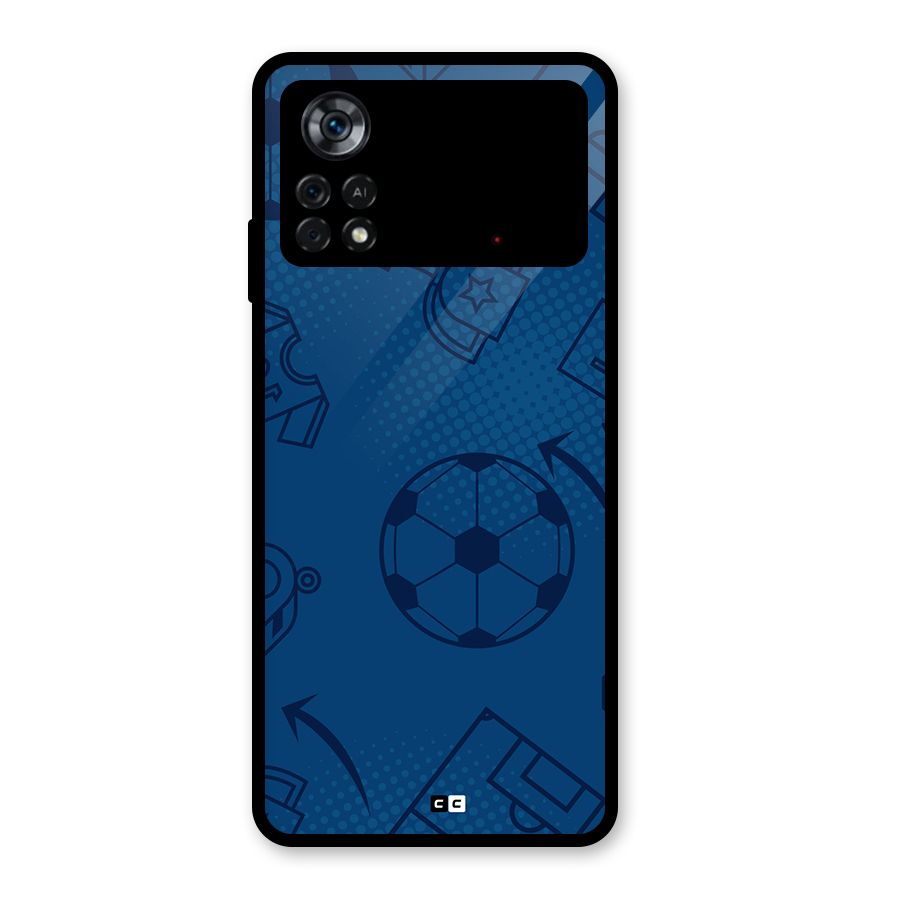 Football Texture Glass Back Case for Poco X4 Pro 5G