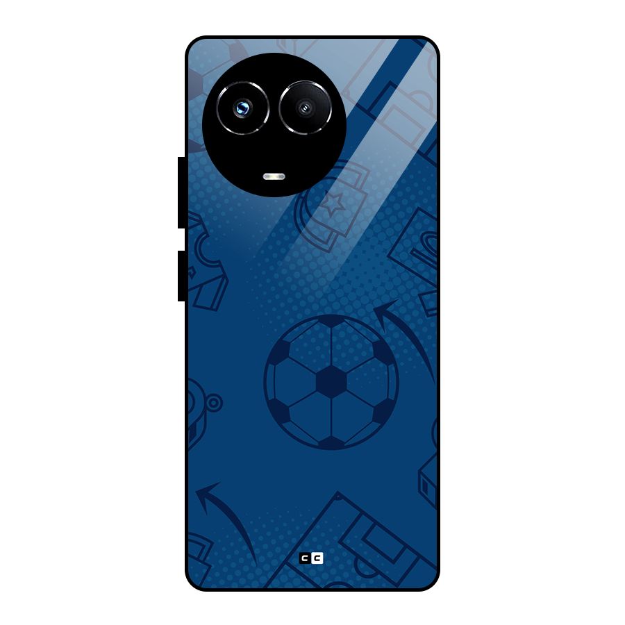 Football Texture Glass Back Case for Realme 11X