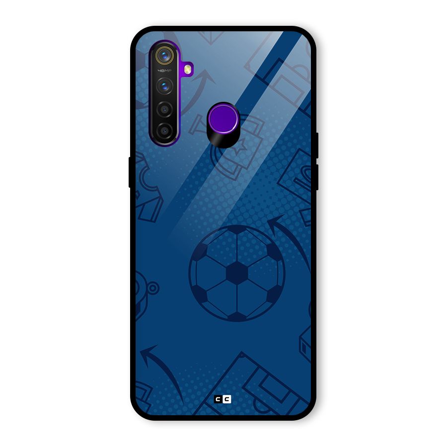 Football Texture Glass Back Case for Realme 5 Pro