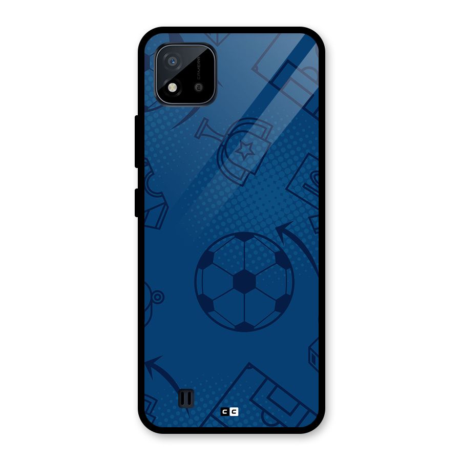 Football Texture Glass Back Case for Realme C11 2021