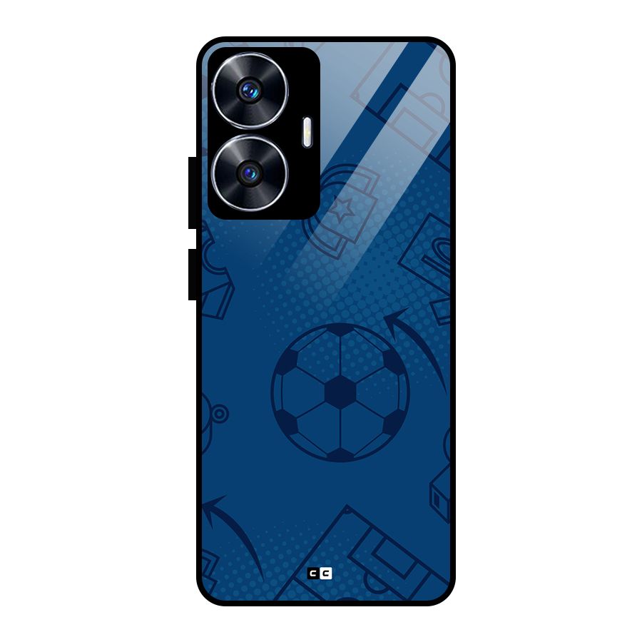 Football Texture Glass Back Case for Realme Narzo N55