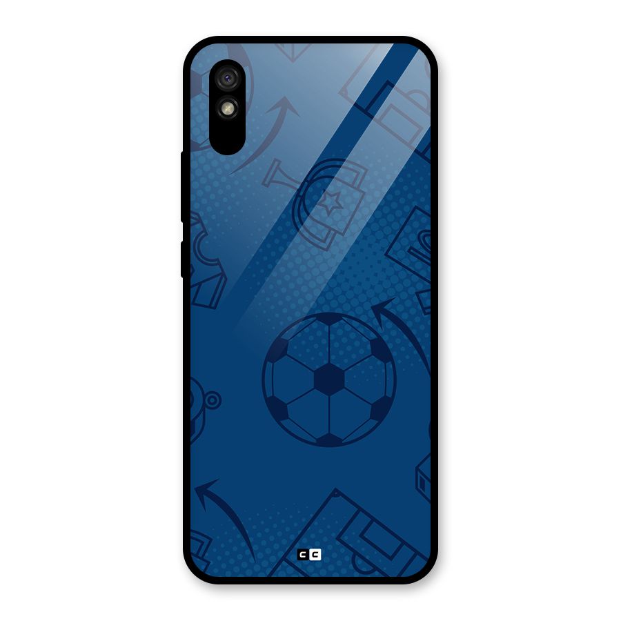 Football Texture Glass Back Case for Redmi 9A