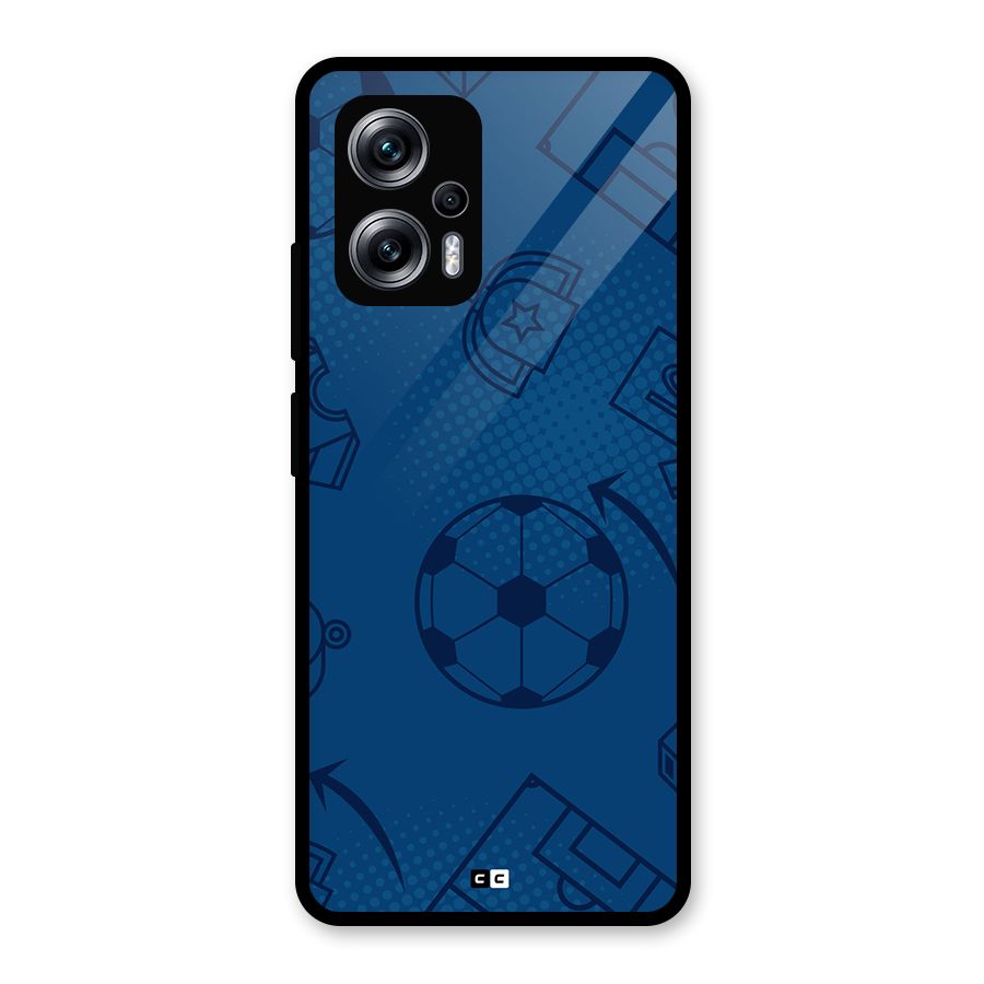Football Texture Glass Back Case for Redmi K50i