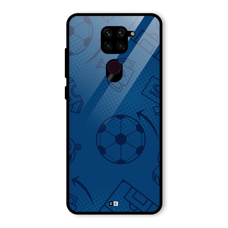 Football Texture Glass Back Case for Redmi Note 9