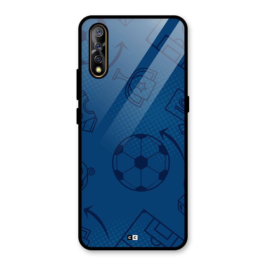 Football Texture Glass Back Case for Vivo S1
