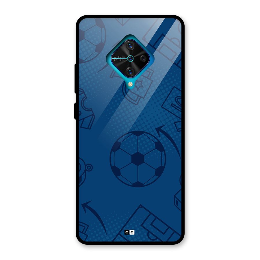 Football Texture Glass Back Case for Vivo S1 Pro