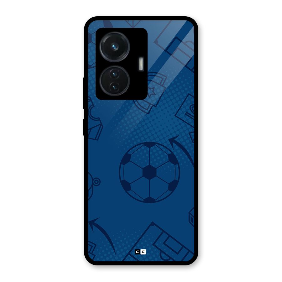 Football Texture Glass Back Case for Vivo T1 44W