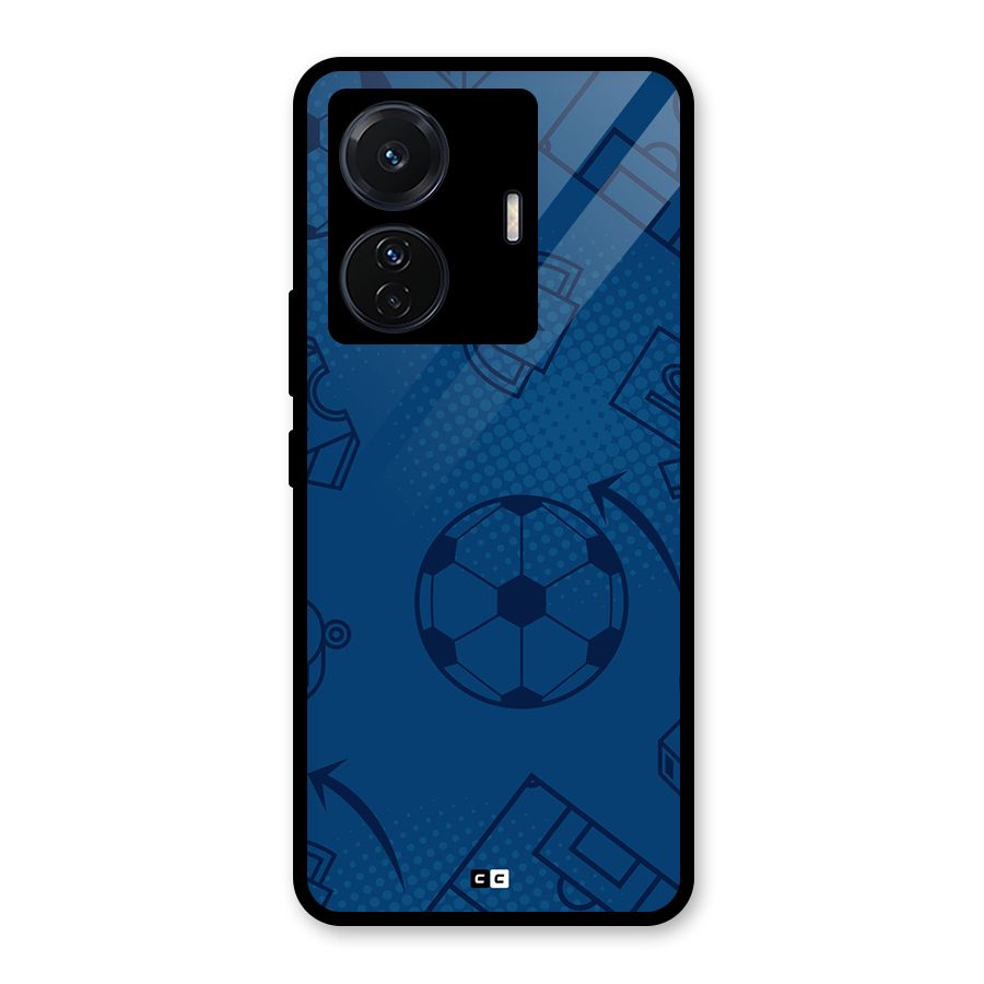 Football Texture Glass Back Case for Vivo T1 Pro