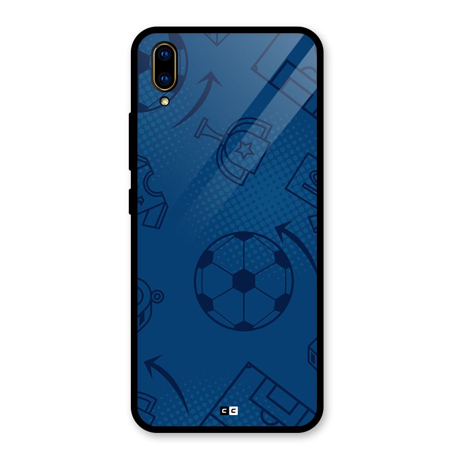 Football Texture Glass Back Case for Vivo V11 Pro