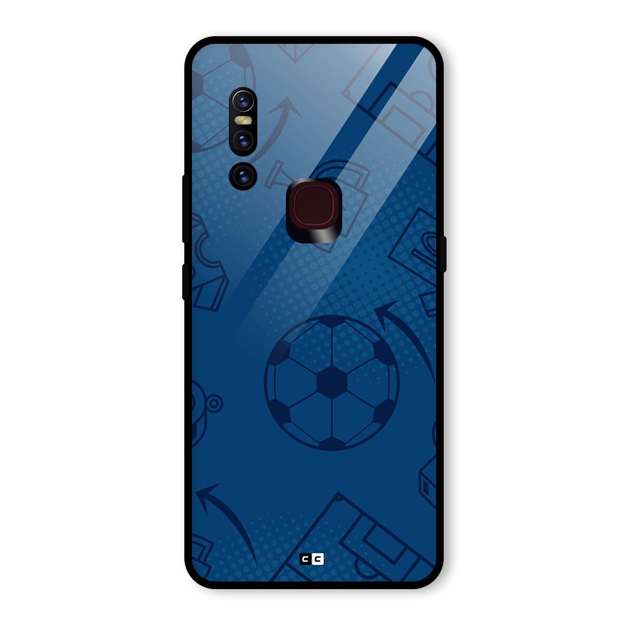 Football Texture Glass Back Case for Vivo V15
