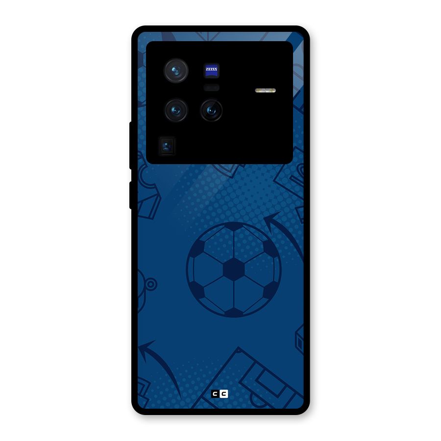 Football Texture Glass Back Case for Vivo X80 Pro