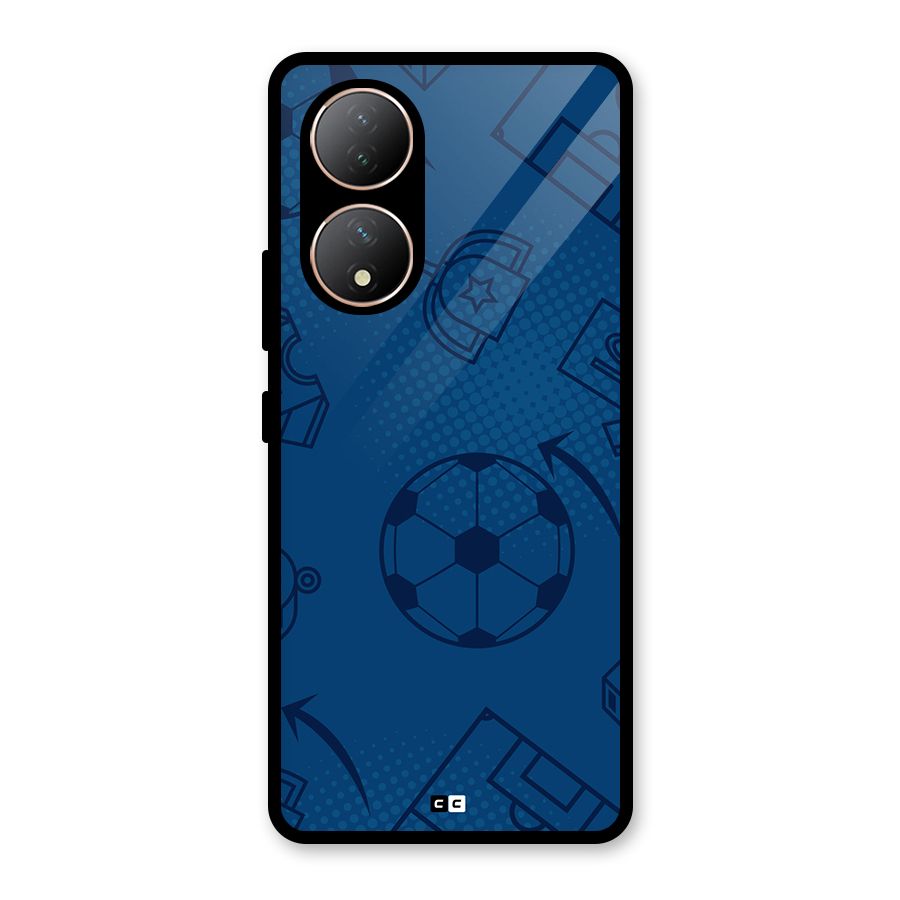 Football Texture Glass Back Case for Vivo Y100