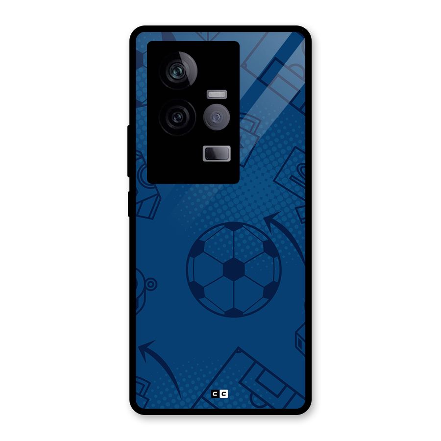 Football Texture Glass Back Case for Vivo iQOO 11 5G