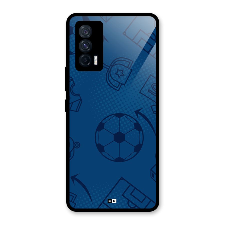 Football Texture Glass Back Case for Vivo iQOO 7 5G