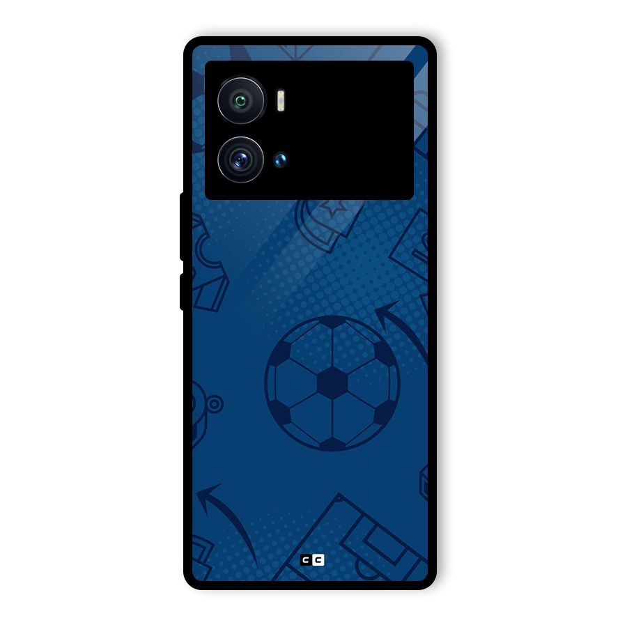 Football Texture Glass Back Case for Vivo iQOO 9 Pro