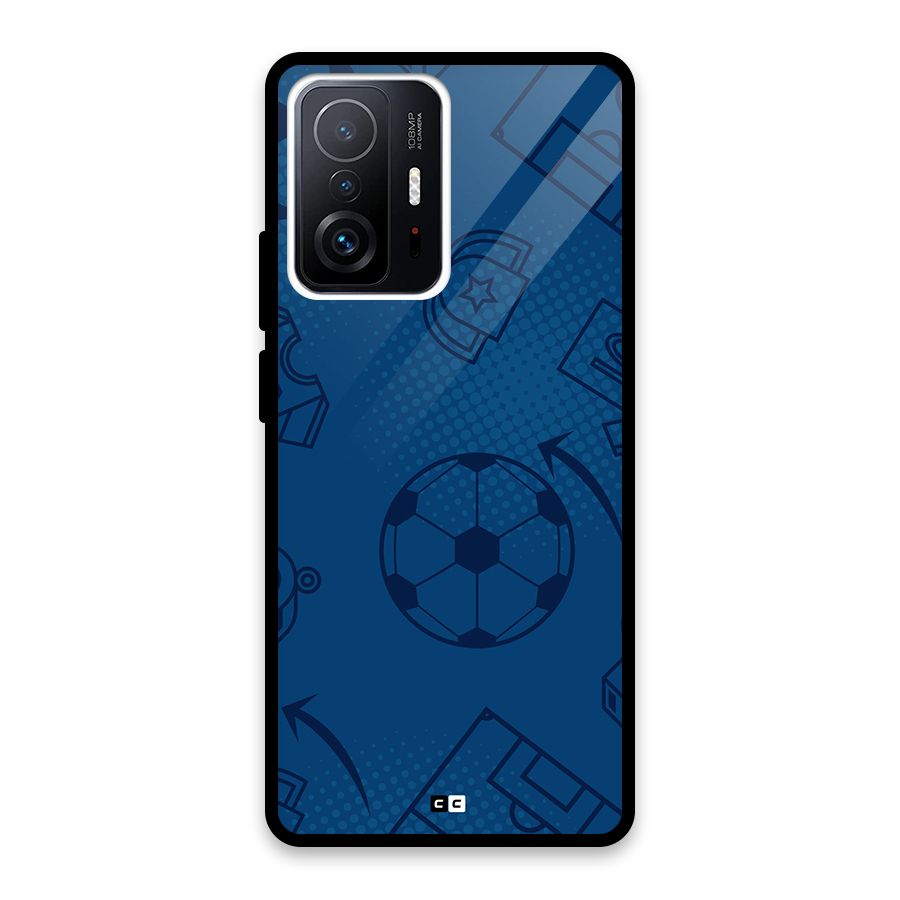 Football Texture Glass Back Case for Xiaomi 11T Pro