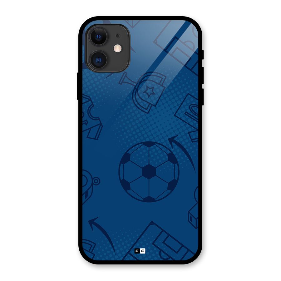Football Texture Glass Back Case for iPhone 11