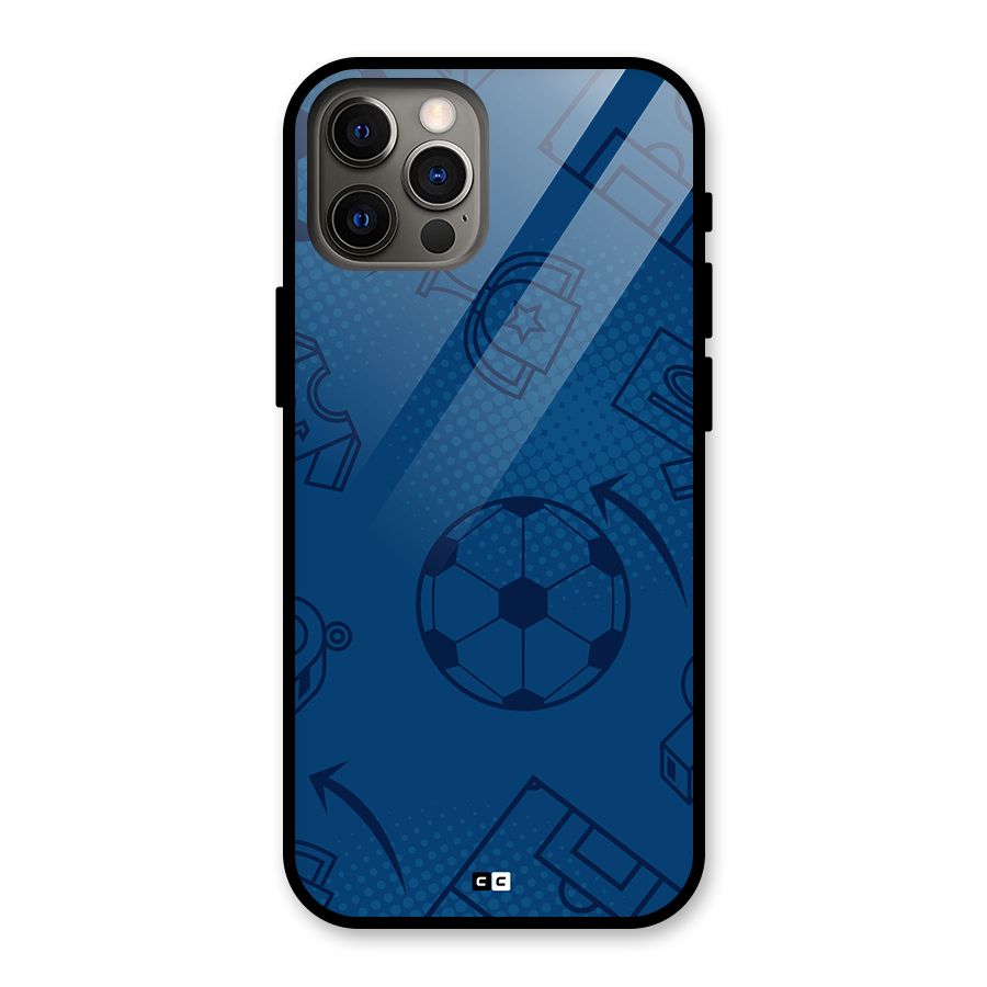 Football Texture Glass Back Case for iPhone 12 Pro