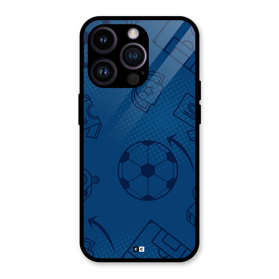 Football Texture Glass Back Case for iPhone 14 Pro